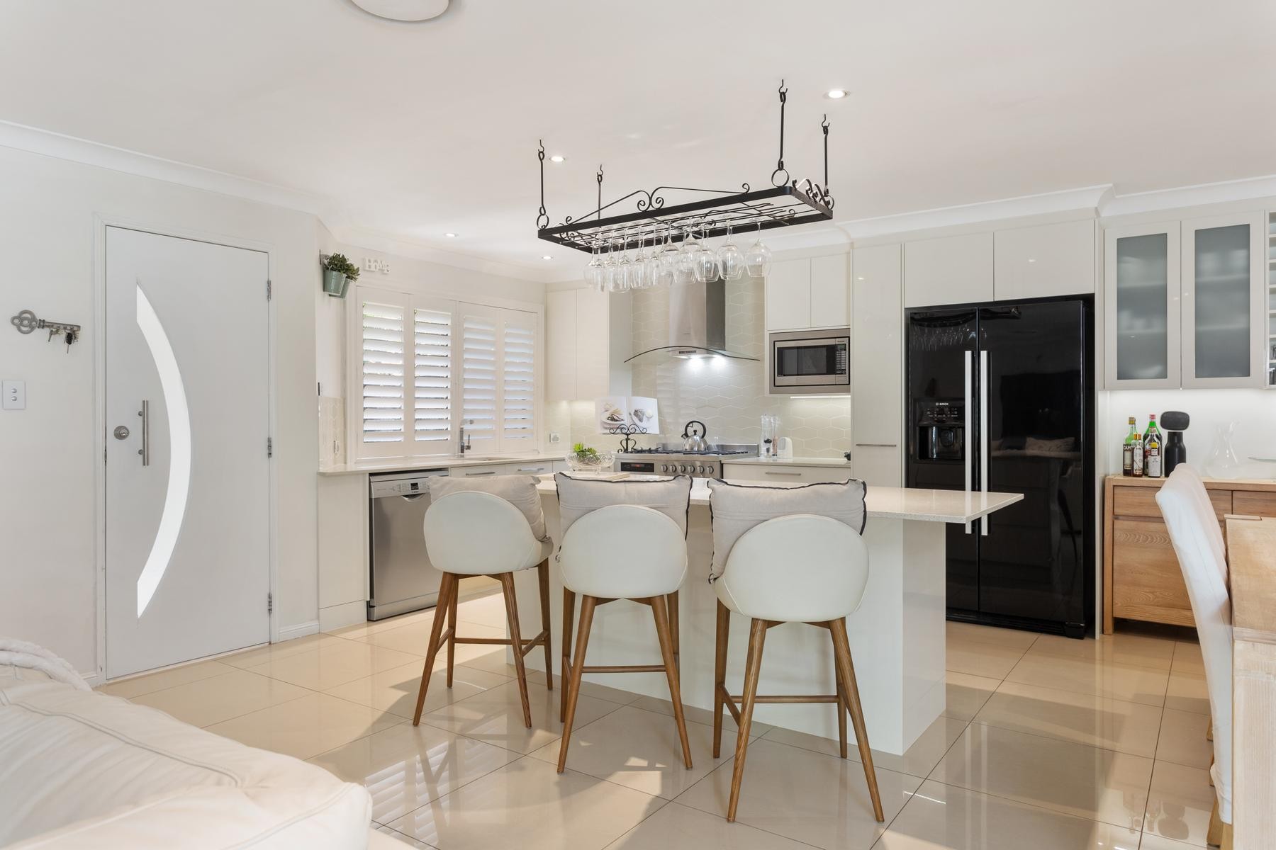 kitchen to dining area